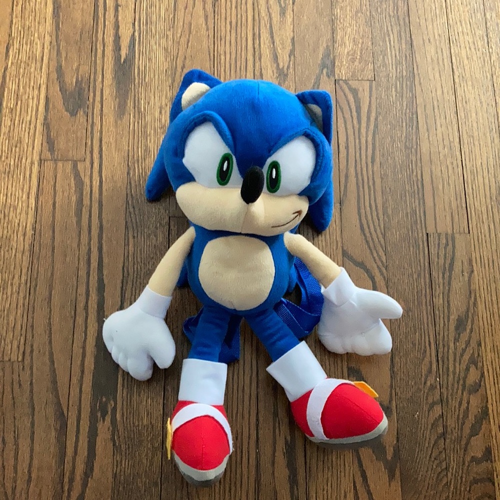 Sonic the hedgehog stuffed animal backpack